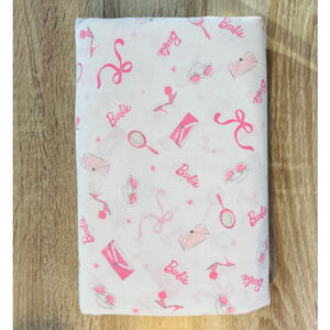 Pottery Barn Kids Barbie Full Double Flat Sheet White Pink